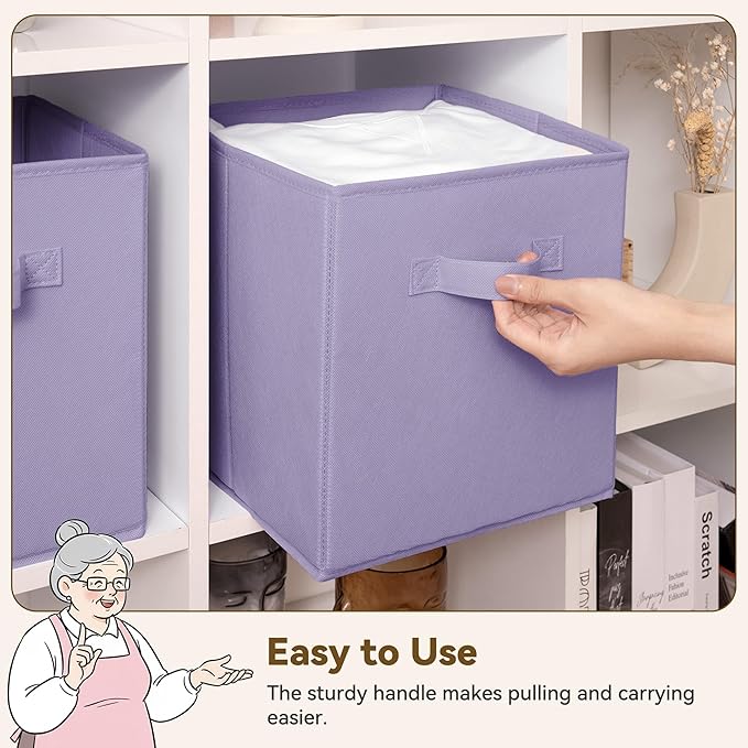 GRANNY SAYS Cube Storage Bins, 11 Inch Cube Storage Organizer, Fabric Collapsible Storage Bins, Durable Storage Cubes for She