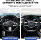 Frani Nappa Leather Steering Wheel Cover,Universal Fit 15 Inch-Premium Non-Slip Breathable Comfort Grip for Cars Trucks SUVs,Anti-Slip Durable Interior Upgrade Dark Green