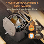 Trash Can for Car Garbage: Leakproof Silicone Car Waste Bin w/Lid for Drivers and Passengers; 2 Gallon Garbage Container for Vehicle, Sedan, SUV, Van, MPV & Truck (Gray)