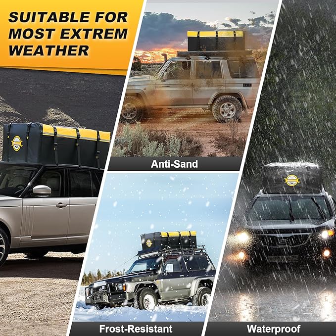 Sailnovo Rooftop Cargo Carrier 20 Cubic, Waterproof Car Roof Bag Soft-Shell Carriers Top Luggage Storage with Slip Mat, 6 Door Hooks & Heavy-Duty PVC for All Vehicle Roof with/Without Rack Cross Bar