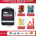 Roadside Emergency Car Kit-Safety Car Kit Car Emergency Kit with Jumper Cables Roadside Assistance Kit, Tow Rope, Safety Hamm