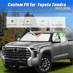 KMF 6pcs Thicken Sun Shades for Toyota Tundra 2022-2025 2026 Accessories, Custom Fit Tundra Sunshade Full Car Window Covers for Windshield Side Rear, UV Block and Privacy Blackout for Camping Outdoor