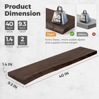 RICHFOCUS Live Edge Elm Floating Shelves - 40" W x 9.3" D Rustic Solid Wood Wall Shelves with Invisible Bracket, Wall-Mounted