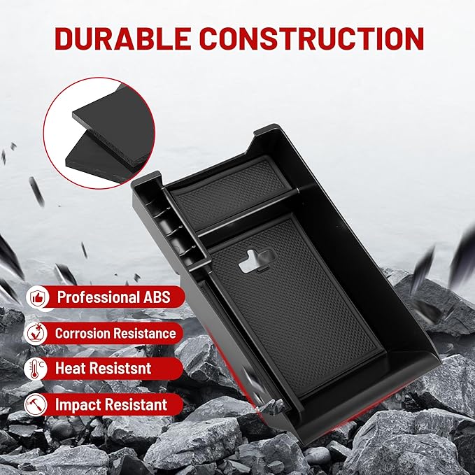 RED WOLF Center Console Organizer Tray for BMW 2014-2016 X5 F15 2015-2019 X6 F16 Armrest Box Secondary Storage with Preserved Hole for Charging Cable Exactly Match