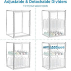 HBlife Baby Bottle Storage Organizer for Countertop Cabinet, 3 Tiers Adjustable Clear Acrylic Bottles Storage Station Case Bo