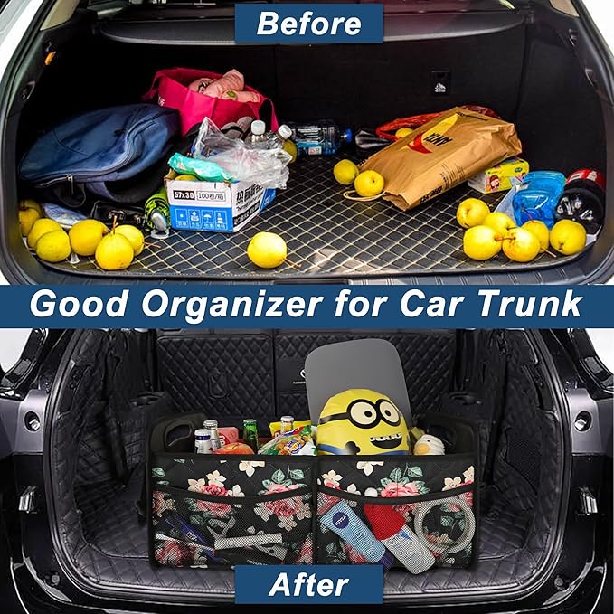 Deosk Car Trunk Organizer for SUV, Car Organizers and Storage with 6 Pocket, Car Accessories for Women/Men 50L Waterproof