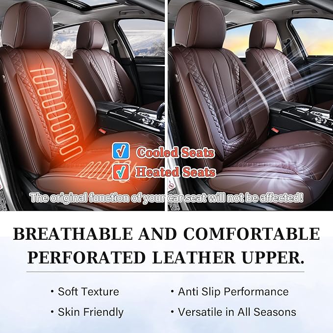 Coverado Car Seat Covers Full Set, Front Seat Cover and Back Seat Covers for Cars, Faux Leather Waterproof Seat Covers, Car S