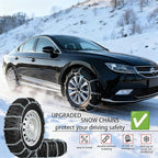 Snow Chains, Thickened and Wear-Resistant High Carbon Steel Anti Slip Tire Chain for Light Truck, Pickups, and SUVs, Qick Eas