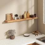 Fun Memories 48 Inch Floating Shelves for Wall, Solid Elm Wood Wall Shelf for Home Decor, Heavy-Duty Hardwood Floating Shelf 