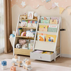 HAVLOTII Kids Bookshelf and Toy Storage - Book Shelf for Kids Rooms, Toddler Bookshelf Baby Bookcase for Nursery, Montessori 