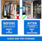Closet Organization,12 Section,Hanging Closet Organizer,Space Saving, College Dorm Essentials for Girls, Heavy dutys Hooks Up