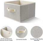 Storage Baskets, 11-Inch Woven Fabric Bins, Storage Cubes with Reinforced Handles, Organizer Bins for Closet Shelves, Foldabl