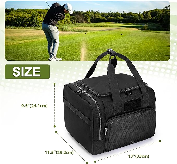 DSLEAF Small Golf Trunk Organizer Bag for Men & Women, Golf Car Locker with Bottom Shoe Space for A Pair of Shoes, Multiple