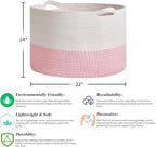 R RUNKA Extra Large Cotton Rope Basket 22" x 14"| Toy Basket
