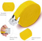 Riakrum 15 Pack 16 Feet Lashing Straps Adjustable Kayaks Tie Down Cam Buckle Straps with Buckles up to 250lbs for Cargo, Luggage, Motorcycles, Truck, Car Roof Rack, Sup Surfboard(Yellow)