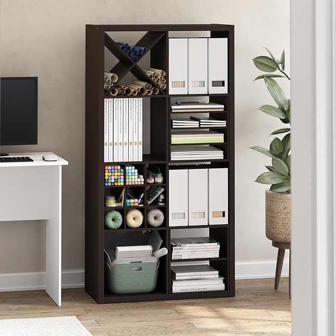 Furinno Cubicle Cube Insert, H-Shelf Cube Organizer, 2-Tier Shelf Dividers, Fits into Furinno Extra Thick Cubes, for Organize