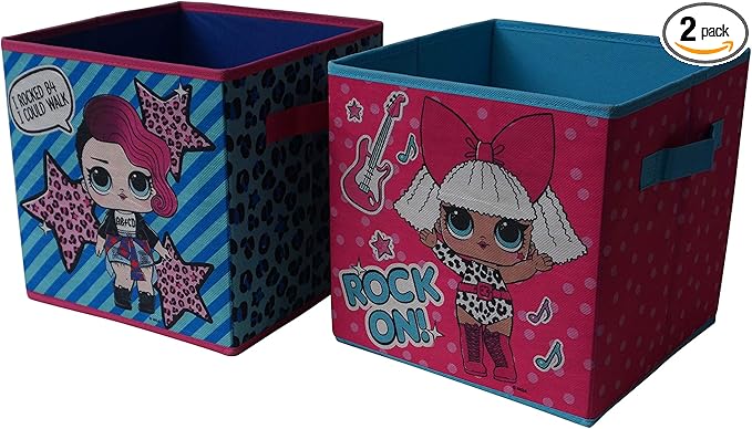 LOL Surprise Set of 2 Durable Storage Cubes with Handles