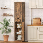 Iwell 67" Tall Storage Cabinet, Bathroom Cabinet with Drawer & Adjustable Shelves, Narrow Storage Cabinet, Floor Cabinet for 