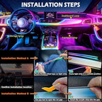 Interior Car LED Strip Lights, Acrylic LED Lights for Car with Dynamic Dreamcolor Chasing, 10 in 1 175 inches 593 LEDs Ambient Lighting Kits Music Sync Wireless APP and Remote Control