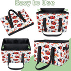 Reusable Grocery Bags Heavy Duty Shopping Bags Foldable Large Tote Bags with Long Handles & Hard Bottom