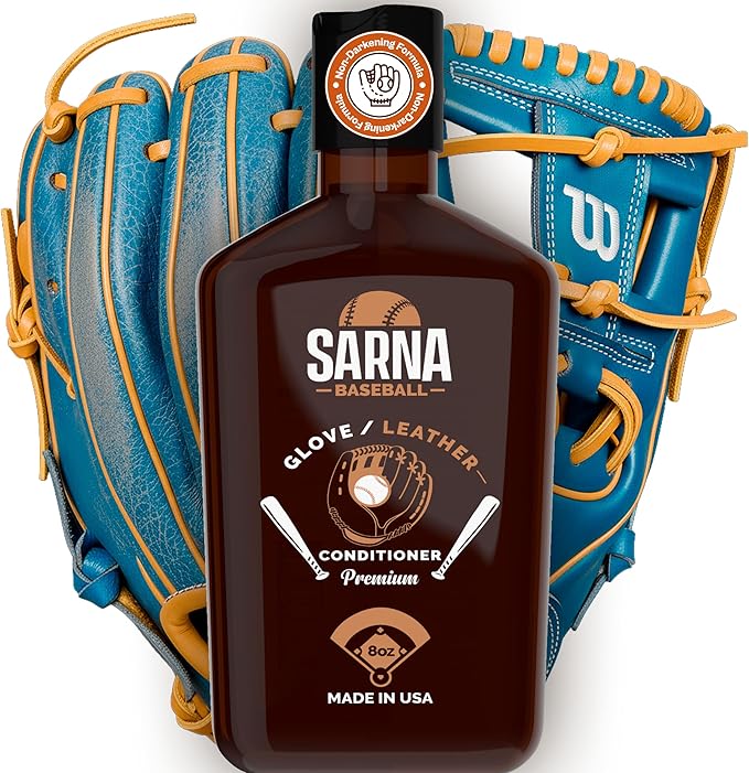 SARNA BASEBALL Glove Leather Conditioner - Use on Baseball Gloves, Softball Gloves, and Other Leather Sports Equipment - Made