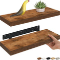 Ballucci Floating Shelves, 16" Wood Wall Shelf Set of 2, with Invisible Brackets for Bathroom, Living Room, Bedroom, Kitchen,