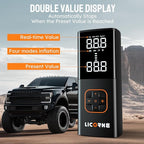 Tire Inflator Portable Air Compressor, 5X Faster Portable Air Pump for Car Tires with Powerful Battery, 180PSI Cordless Air Pump with Digital Pressure Gauge for Cars, Bike & Motorcycle Tires, Ball