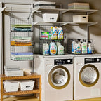 X-cosrack 3-Tier Hanging Storage Organizer for Closet, Laundry & Utility Room | Space Saving Shelves with 1.65" Hook & 5 S-Ho