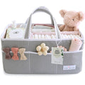Lily Miles Baby Diaper Caddy Organizer, Girl Nursery Storage Basket with 8 Pockets, Baby Organizer and Storage, Easy-to-Clean