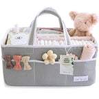 Lily Miles Baby Diaper Caddy Organizer, Girl Nursery Storage Basket with 8 Pockets, Baby Organizer and Storage, Easy-to-Clean