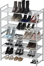 Simple Houseware 3-Tier Stackable Metal Panel Shoes Rack, Silver