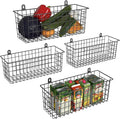 MaraFansie Extra Large Hanging Wall Basket 4-Pack Wall Mounted Wire Basket Cabinet Storage Bin Organizer Wall Shelves Farmhou