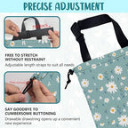 Car Garbage Bag Beautiful Blue Blooming Flowers Drawstring Car Trash Bag Hanging for Back Seat with Adjustable Buckle Canvas Vehicle Trash Can Easy-to-Install