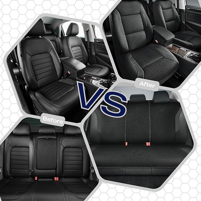 Skechers Memory Foam Car Seat Covers, Air Cool Mesh Thick Seat Covers, Airbag Compatible Car Seat Cover, Automotive Comfort P