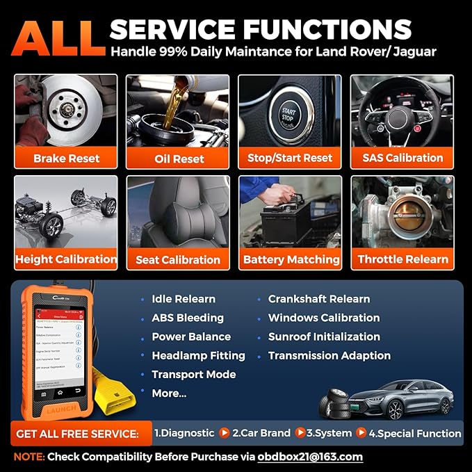 LAUNCH Creader Elite for Land Rover Jaguar OBD2 Scanner, Full System Diagnostic Tool, Bi-Directional Scan Tool, All Reset