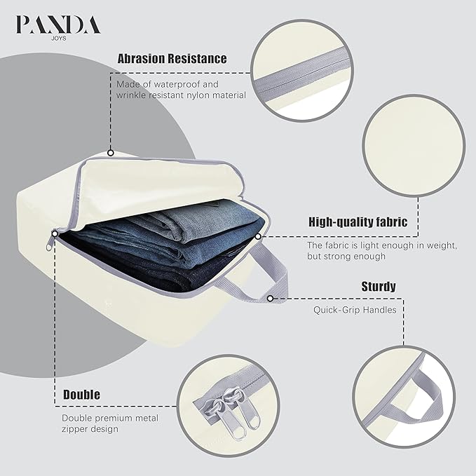PANDA JOYS 4 Set Compression Packing Cubes Travel - Travel Accessories Expandable Packing Organizers for Carry On - Essential