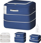 Comforter Storage Bag - 110L Large Capacity Blanket Storage Bags Ultra Space Saving Self Compression Organizer, Washable Comp