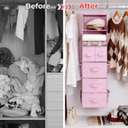 GRANNY SAYS Hanging Closet Organizers and Storage, 6 Shelves Closet Hanging Organizer with 6 Side Pockets, 5 Drawer Storage O