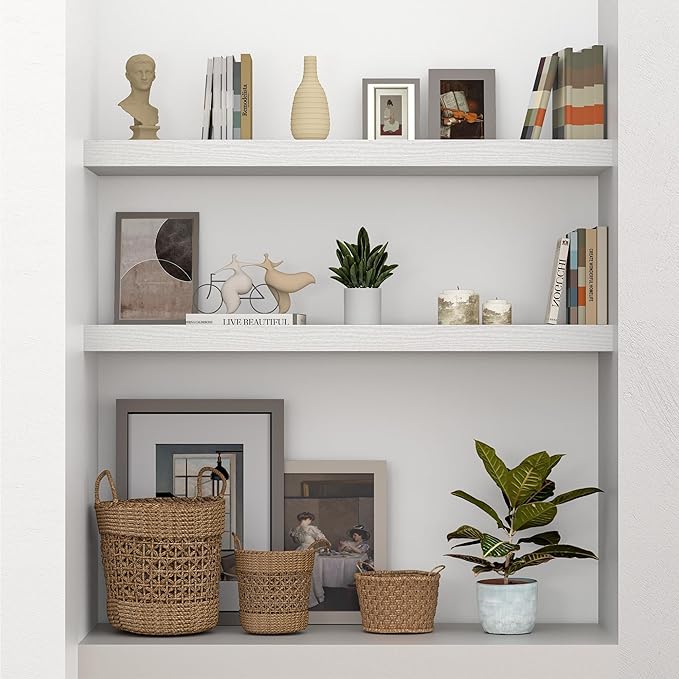 Vivelove Single Floating Shelves 36 Inches, 36 x 10 inch Deep x 1.8 in Thick, Long Floating Shelves for Bedroom, Living Room,