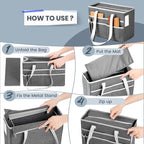File Organizer Box, Portable Tote Bag Hanging Filing Box Desktop File Folder Document Storage Organizer with Pockets and Hand