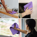 MR.SIGA Microfiber Cleaning Cloths, All-Purpose Microfiber Towels, Streak Free Cleaning Rags, Pack of 12, Purple, Size 32 x 3