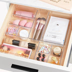 Vtopmart 25 PCS Clear Plastic Drawer Organizers Set, 4-Size Versatile Bathroom and Vanity Drawer Organizer Trays, Storage Bin
