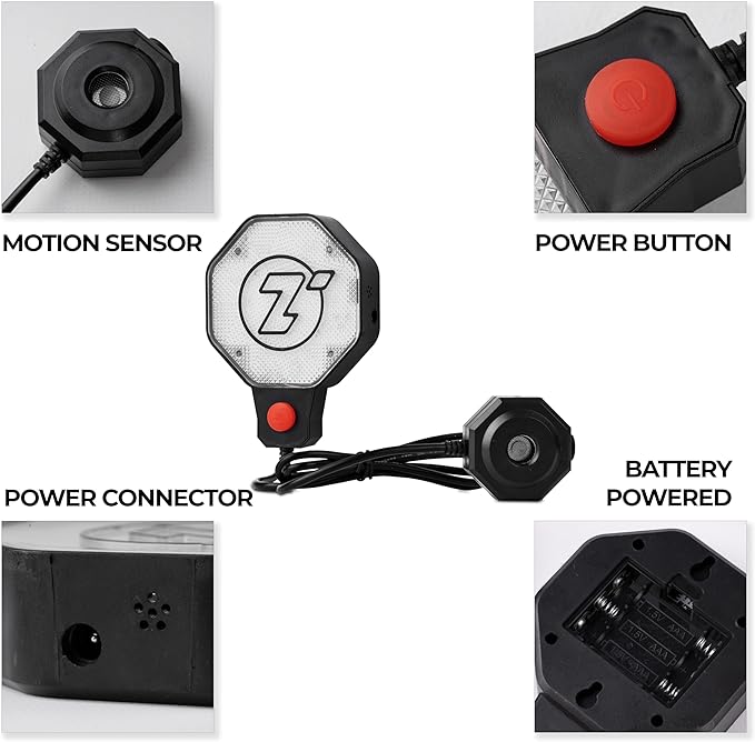 ZONETECH Garage Parking Sensor Ultrasonic Car Parking Stopper for Garage with Red/Yellow/Green LED Indicators –Adjustable Sto