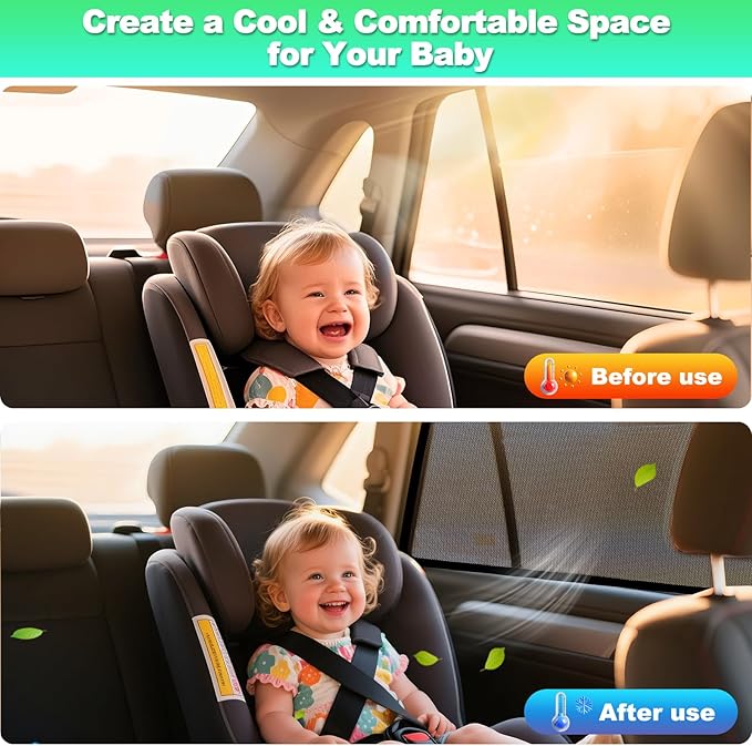 2011-2023 4Runner Window Shades -Car Window Shade for Baby and Driver, Breathable Mesh Car Privacy Curtains for Side Windows, UV Protection and Heat Insulation for Road Trips, Napping