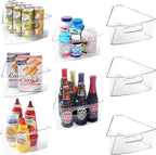 Leeden Lazy Susan Organizer for 28" Diameter Corner Lazy Susan, Plastic Kitchen Cabinet Storage Bins with Handle, 8 Packs, 1/