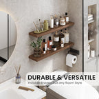 Heimlove Floating Shelves for Wall 32 Inch,Mounted Storage Wood Shelves with Invisible Brackets Hanging Shelf for Bedroom Liv