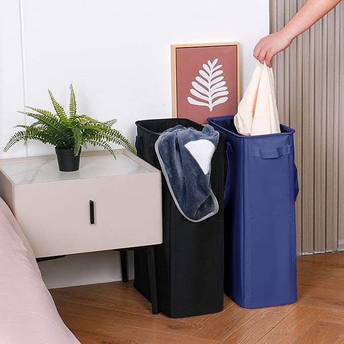 efluky Slim Laundry Basket, Narrow Laundry Hamper with Handles, Collapsible Dirty Clothes Hamper, Tall Laundry Bin for Laundr