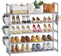 VILICK Shoe Rack for Closet Shoe Organizer Space Saver Storage for 20-25 Pair Shoe Shelf with Hook and Side Pocket Free Stand