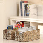 Vagusicc Wicker Storage Basket, Set of 2 Hand-Woven Storage Baskets for Organizing, Small Wicker Basket for Toilet Paper, Fol