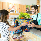 Reusable Grocery Bags Heavy Duty Shopping Bags Foldable Large Tote Bags with Long Handles & Hard Bottom